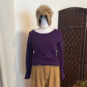 Banana Republic Long Sleeve Sweater Top Purple Wool and Cashmere Blend